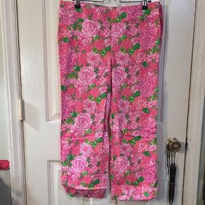 Lilly Pulitzer Pink and Green Floral Pants